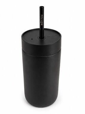 FELLOW Carter Cold Tumbler 16 oz Matte Black Ceramic Straw